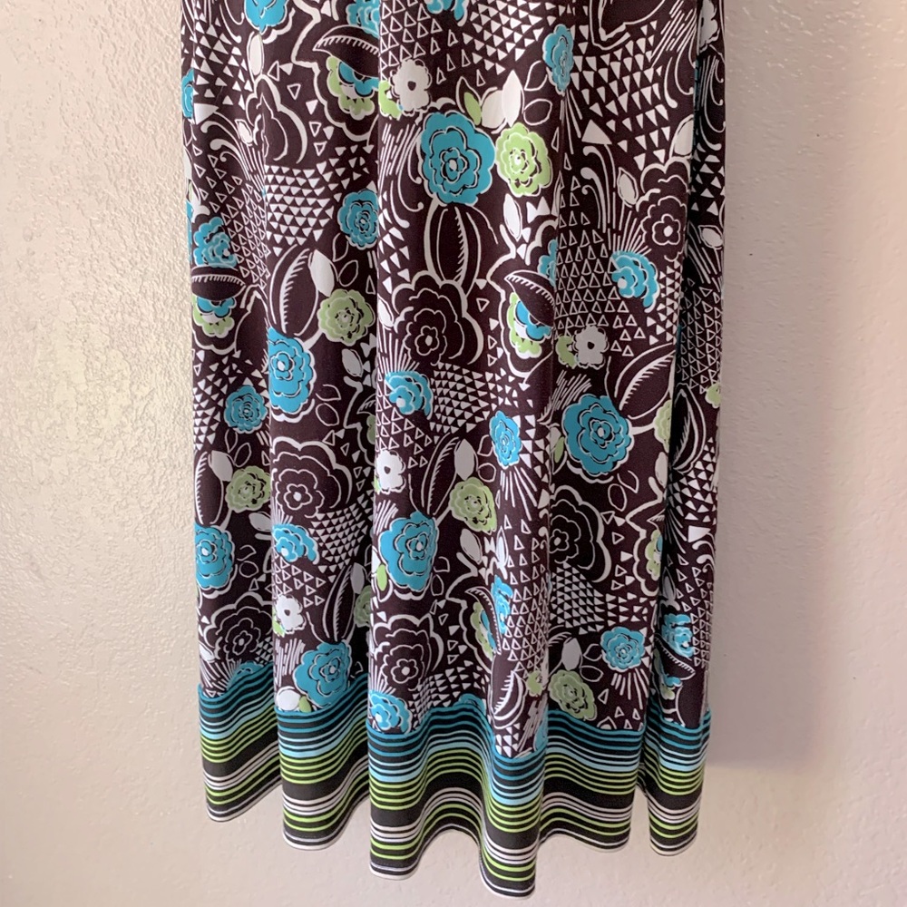 RABBIT RABBIT RABBIT Retro Y2K Floral Empire Waist Sleeveless Midi Dress Size 10 - Picture 6 of 7